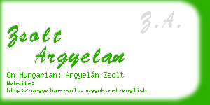 zsolt argyelan business card